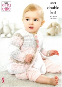 Knitting Pattern - King Cole 5775 - Baby Pure DK - Cardigan and Tunic